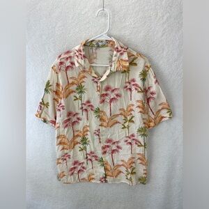 ZARA‎ Shirt Men’s M Multicolor Hawaiian Art Print Short Sleeve Button Front